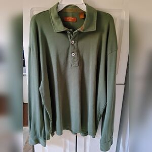 Orvis Olive Long Sleeve Polo Shirt (Heavyweight Material)